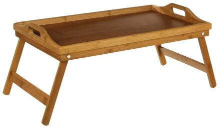 5Five Ontbijt op bed tafeltje/dienblad - 50 x 30 cm - bamboe - rechthoek - Serveerbladen