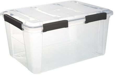 5five opberg Box met deksel - Protect - 50 liter - 58 x 38 x 32 cm - kunststof - transparant
