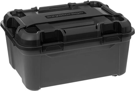 5five Opberg box - zwart - 120 liter - 76 x 40 x 58cm - met deksel - waterdicht