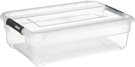 5five opberg kist met deksel - Box - 26 liter - 58 x 39 x 18 cm - kunststof - transparant