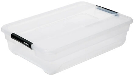 5five opberg kist met deksel - Box - 38 liter - 67 x 48 x 17 cm - kunststof - transparant