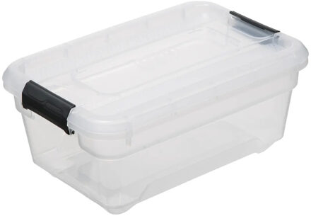 5five opberg kist met deksel - Box - 4 liter - 29 x 19 x 12 cm - kunststof - transparant
