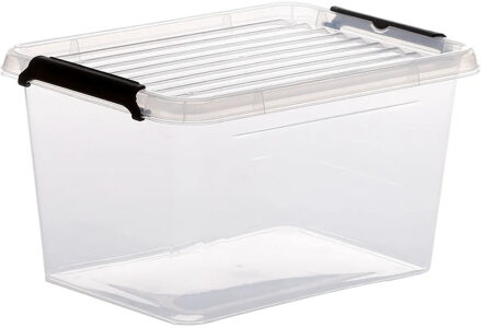 5five opberg kist met deksel - Clip Box - 2 liter - 19 x 15 x 11 cm - kunststof - transparant