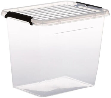 5five opberg kist met deksel - Clip Box - 3 liter - 19 x 15 x 17 cm - kunststof - transparant