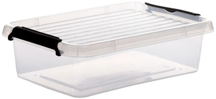 5five opberg kist met deksel - Clip Box - 3 liter - 29 x 20 x 8 cm - kunststof - transparant