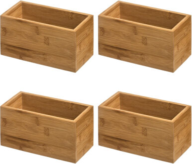 5five Opberg/sorteer/lade verdelers bakjes - 6x stuks - bamboe hout - 18 x 9 x 9.5 cm