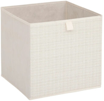 5five Opbergbox kastmand - beige/tweed - 31 x 31 x 31 cm - opbergers