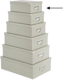 5five Opbergdoos/box - 2x - lichtgrijs - L28 x B19.5 x H11 cm - Stevig karton - Greybox - Opbergbox