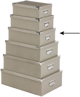5five Opbergdoos/box - 5x - beige - L36 x B24.5 x H12.5 cm - Stevig karton - Crocobox