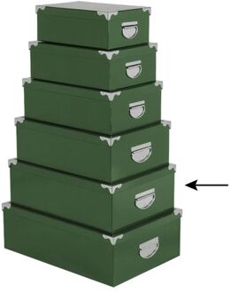 5five Opbergdoos/box - groen - L44 x B31 x H15 cm - Stevig karton - Greenbox - Opbergbox