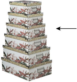 5five Opbergdoos/box - wit - L36 x B24.5 x H12.5 cm - Stevig karton - Junglebox