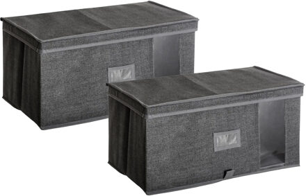 5five Opberghoes/beschermhoes voor kleding - 2x - grijs - 50 x 30 x 25 cm