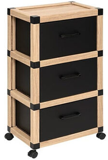 5five Opbergkast - op wielen - 3 lagen - beige - 46 x 32 x 84 cm - badkamer