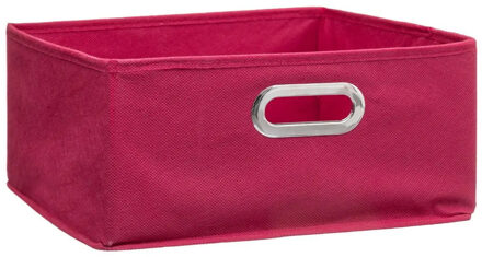 5five Opbergmand/kastmand 14 liter framboos roze linnen 31 x 31 x 15 cm - Opbergmanden