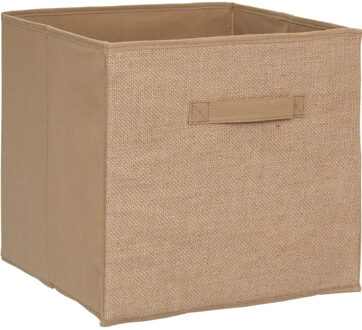 5five Opbergmand/kastmand 29 liter bruin/naturel jute 31 x 31 x 31 cm - Opbergmanden