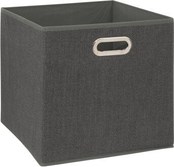 5five Opbergmand/kastmand 29 liter donkergrijs linnen 31 x 31 x 31 cm - Opbergmanden