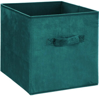 5five Opbergmand/kastmand 29 liter petrol groen polyester 31 x 31 x 31 cm - Opbergmanden