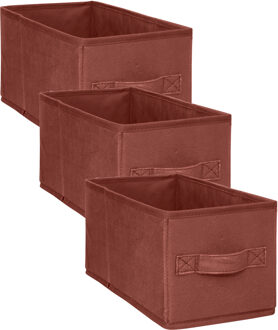 5five Opbergmand/kastmand - 3x - vakkenkast - 7 liter - bordeaux rood - 15 x 31 x 15 cm - Opbergmanden