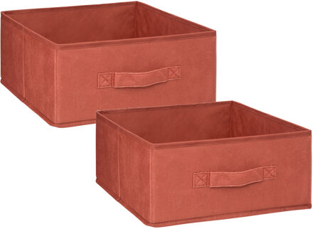 5five Opbergmand/kastmand - 4x stuks - 14 liter - bordeaux rood - 31 x 31 x 15 cm