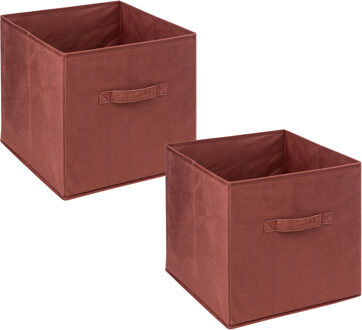 5five Opbergmand/kastmand - 4x - vakkenkast - 29 liter - bordeaux rood - 31 x 31 x 31 cm - Opbergmanden