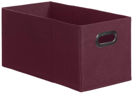 5five Opbergmand/kastmand 7 liter aubergine paars linnen 31 x 15 x 15 cm - Opbergmanden