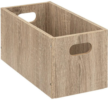 5five Opbergmand/kastmand 7 liter bruin/naturel van hout 31 x 15 x 15 cm - Opbergkisten