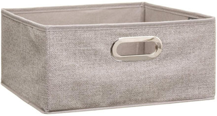 5five Opbergmand/kastmand - beige - linnen - 14 liter - 31 x 31 x 15 cm - Opbergbox - Vakkenkast