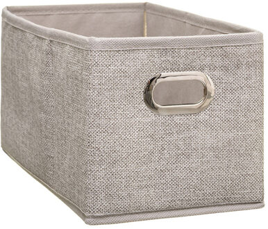 5five Opbergmand/kastmand - beige - linnen - 7 liter - 31 x 15 x 15 cm - Opbergbox - Vakkenkast
