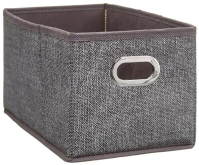 5five Opbergmand/kastmand - bruin - linnen - 7 liter - 31 x 15 x 15 cm - Opbergbox - Vakkenkast