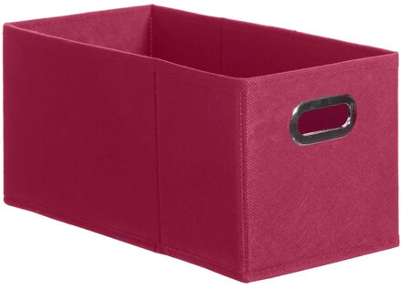 5five Opbergmand/kastmand - framboos roze - linnen - 31 x 15 x 15 cm - Opbergmanden