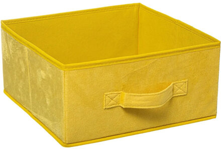 5five Opbergmand/kastmand - geel - 14 liter - 31 x 31 x 15 cm - Opbergboxen - Vakkenkast manden
