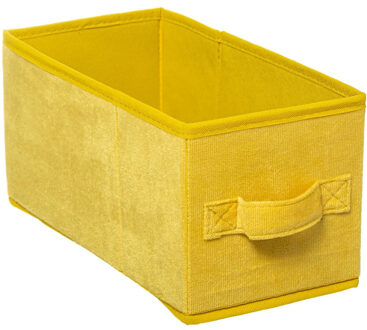 5five Opbergmand/kastmand - geel - 7 liter - 31 x 15 x 15 cm - Opbergboxen - Vakkenkast manden