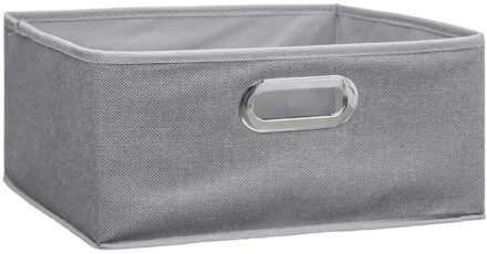 5five Opbergmand/kastmand - grijs - linnen - 14 liter - 31 x 31 x 15 cm - Opbergbox - Vakkenkast
