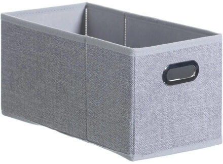 5five Opbergmand/kastmand - grijs - linnen - 7 liter - 31 x 15 x 15 cm - Opbergbox - Vakkenkast