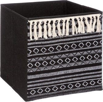 5five Opbergmand/kastmand - karton/kunststof - 29 liter - zwart - 31 x 31 x 31 cm