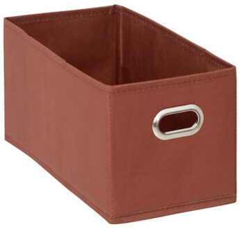 5five Opbergmand/kastmand - roestbruin - linnen - 7 liter - 31 x 15 x 15 cm - Opbergbox