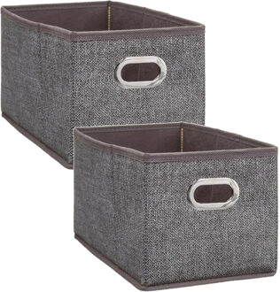 5five Opbergmand/kastmand - Set van 4x stuks - bruin - linnen - 7 liter - 31 x 15 x 15 cm - Opbergbox - Va