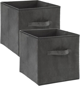 5five Opbergmand/kastmand - Set van 4x stuks - grijs - 29 liter - 31 x 31 x 31 cm - Opbergboxen - Vakkenka