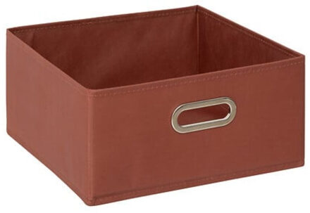 5five Opbergmand/kastmand - terracotta - linnen - 14 liter - 31 x 31 x 15 cm - Opbergbox - Vakkenkast