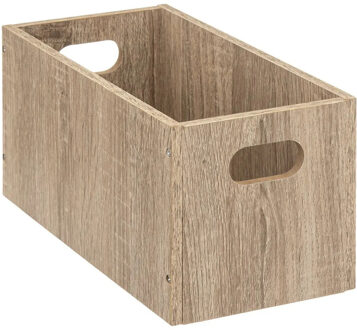 5five Opbergmand/kastmand van hout - lichtbruin - 7 Liter - 31 x 15 x 15 cm - Opbergboxen