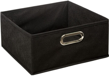 5five Opbergmand/kastmand - zwart - linnen - 14 liter - 31 x 31 x 15 cm - Opbergbox - Vakkenkast