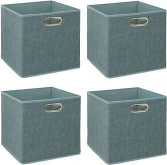 5five Opbergmand/kastmandje - 6x - IJsblauw - 31 x 31 x 31 cm - 29 liter - Vakkenkast manden - Stof