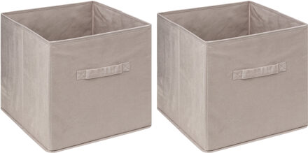 5five Opbergmand/kastmandje - 6x stuks - Beige - 31 x 31 x 31 cm - 29 liter - Vakkenkast manden - Stof