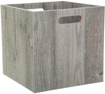 5five Opbergmand/kastmandje - Grijs wash - 31 x 31 x 31 cm - 29 liter - Vakkenkast manden - Hout - Kist