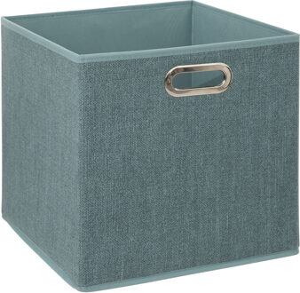 5five Opbergmand/kastmandje - IJsblauw - 31 x 31 x 31 cm - 29 liter - Vakkenkast manden - Stof
