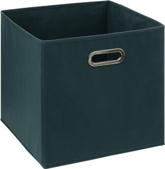 5five Opbergmand/kastmandje - Smaragd groen - 31 x 31 x 31 cm - 29 liter - Vakkenkast manden - Stof