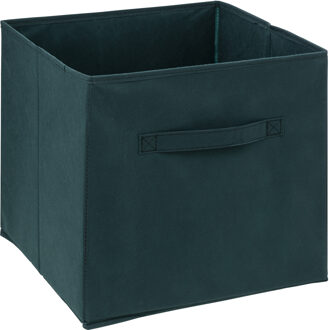 5five Opbergmand/kastmandje - Smaragd groen - 31 x 31 x 31 cm - 29 liter - Vakkenkast manden - Stof