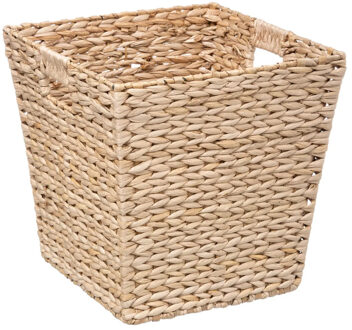 5five Opbergmand van riet - 29 liter - lichtbruin - gevlochten - 31 x 31 x 31 cm
