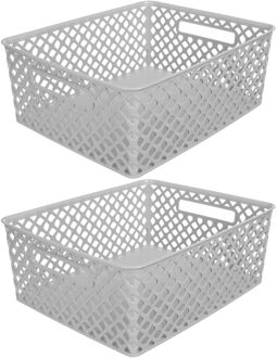 5five Opbergmanden - 2 stuks - 11 liter - Kunststof - Grijs