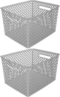 5five Opbergmanden - 2 stuks - 19 liter - Kunststof - Grijs